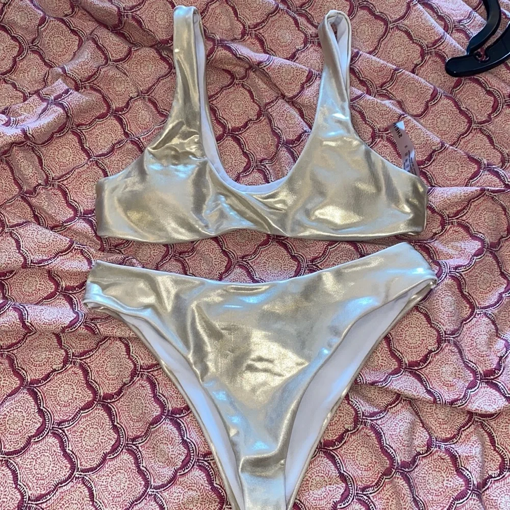 Shein S Small gold bikini swimsuit - Picture 1 of 3